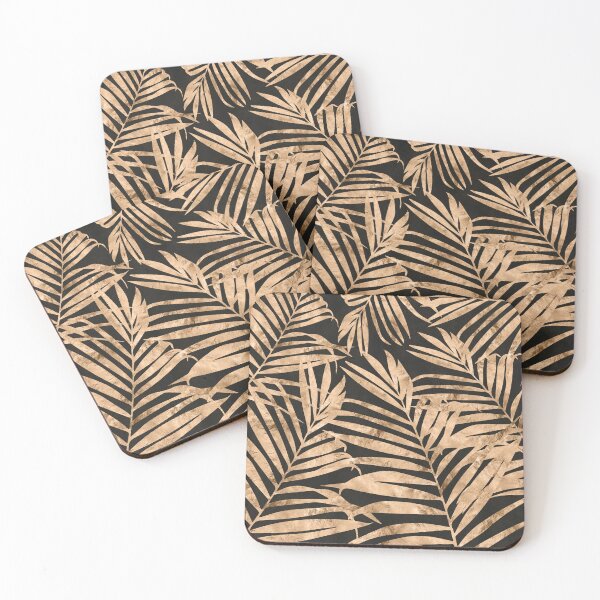 Item preview, Tropical Palm Leaves in Gold Metallic Foil on Black designed and sold by Blixa6Studios.