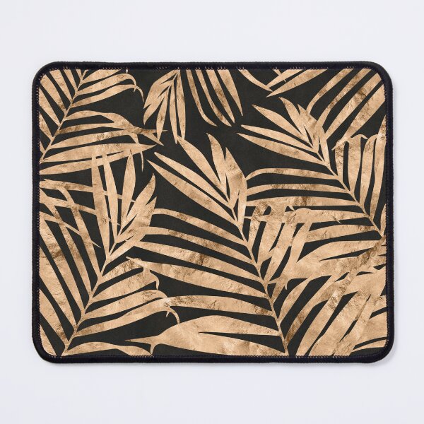 Item preview, Tropical Palm Leaves in Gold Metallic Foil on Black designed and sold by Blixa6Studios.