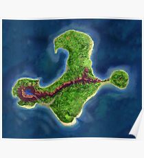 Monkey Island map Poster