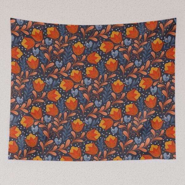 Item preview, Scandinavian Folk-Art Floral designed and sold by RebeccaFlaherty.