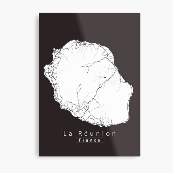 La Reunion France Island Map Metal Print