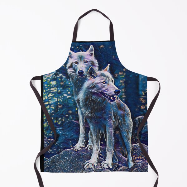 Aperçu de l'œuvre Magic Wolf Art Couple de loups colorés sous les étoiles créée et vendue par SolSel ⭐⭐⭐⭐⭐.
