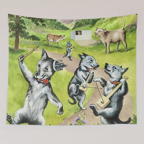 Item preview, Dancing Dogs by Louis Wain designed and sold by WonderweissStudio.