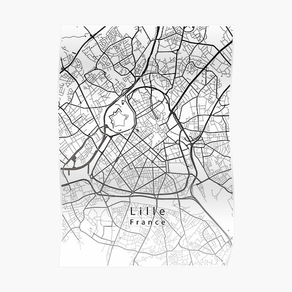 Lille France City Map Poster For Sale By Robin Niemczyk Redbubble 5478