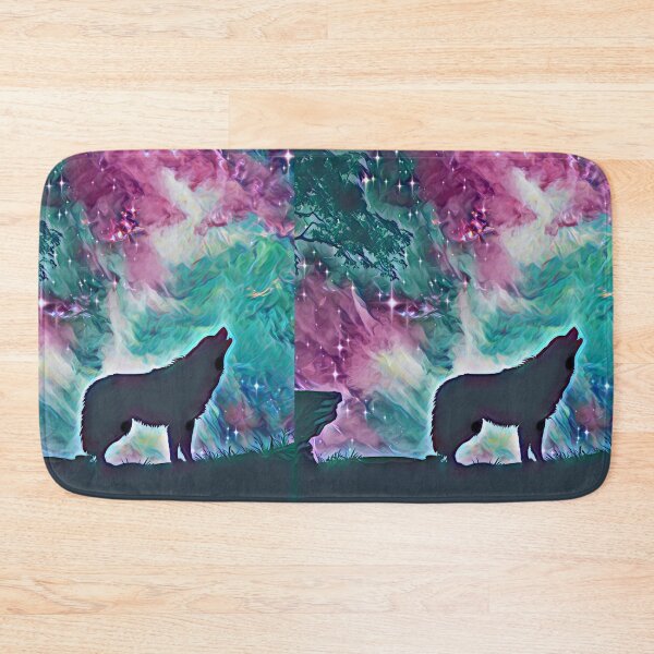 Item preview, Magic Wolf Art Colorful Wolves Howling To The Moon designed and sold by SolSel ⭐⭐⭐⭐⭐.