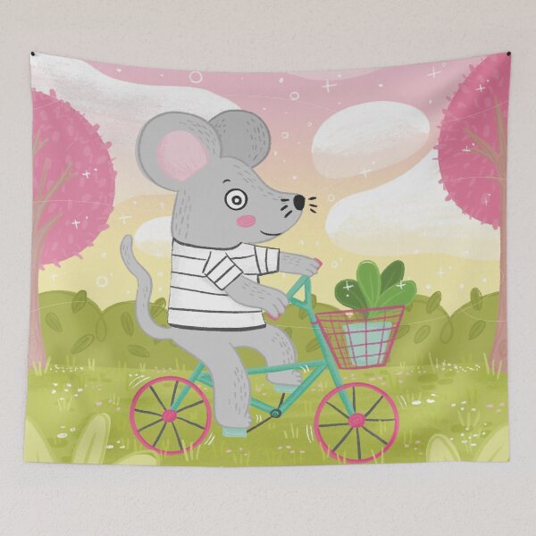 Item preview, Mouse Illustrated Products - Mouse on a Bike designed and sold by SleepyLilSloth.