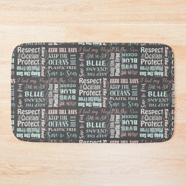 Item preview, Save the Reef Protect the Oceans lettering - aqua and coral on warm grey designed and sold by Fibracreativa.