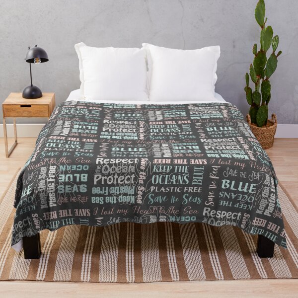 Item preview, Save the Reef Protect the Oceans lettering - aqua and coral on warm grey designed and sold by Fibracreativa.
