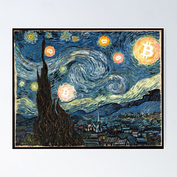Item preview, Starry Night Bitcoin designed and sold by Crypmetal.