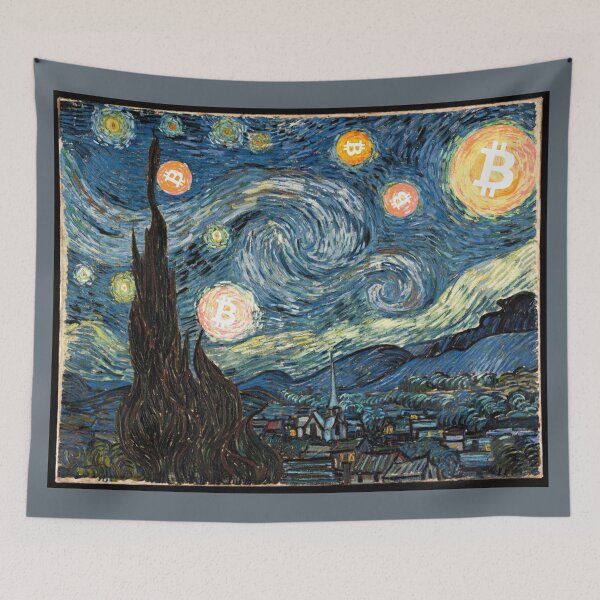 Item preview, Starry Night Bitcoin designed and sold by Crypmetal.