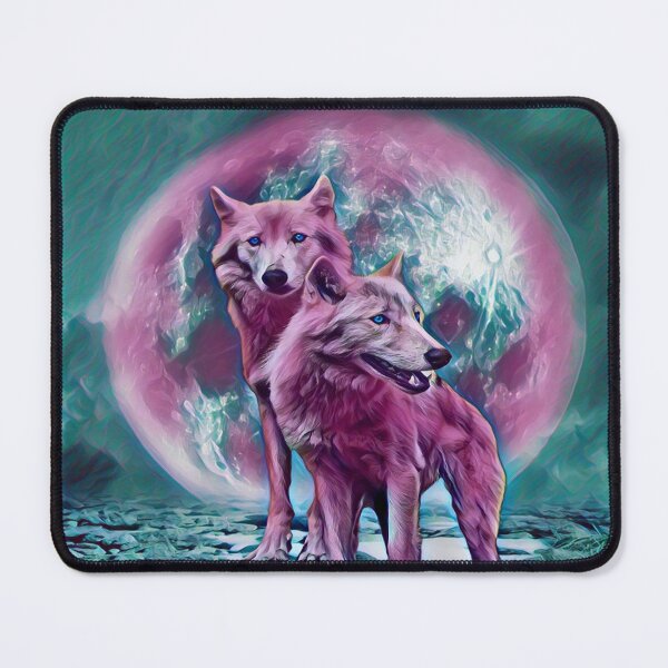 Item preview, Magic Wolf Art Colorful Wolves Howling To The Moon designed and sold by SolSel ⭐⭐⭐⭐⭐.