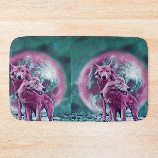 Item preview, Magic Wolf Art Colorful Wolves Howling To The Moon designed and sold by SolSel ⭐⭐⭐⭐⭐.