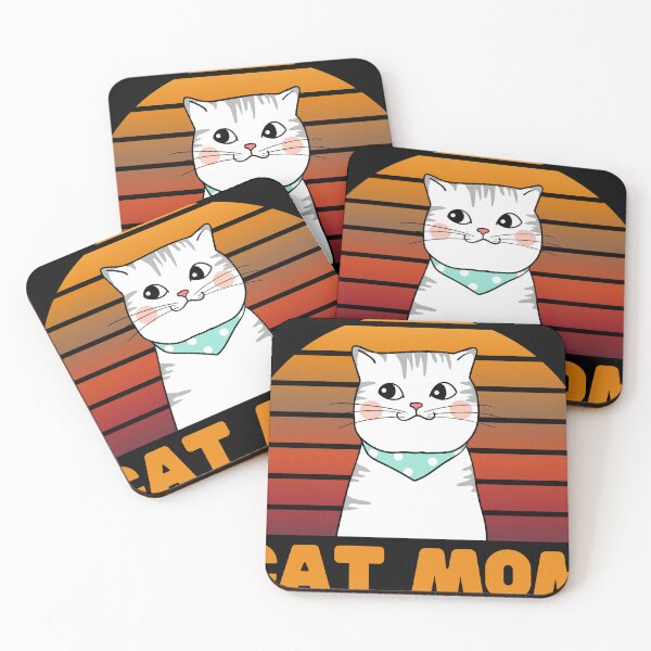 Item preview, Cat Moms T-ShirtCat Mom Retro Sunset T-Shirt designed and sold by stdragonew.