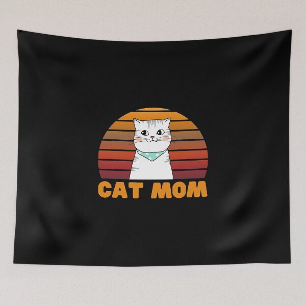 Item preview, Cat Moms T-ShirtCat Mom Retro Sunset T-Shirt designed and sold by stdragonew.