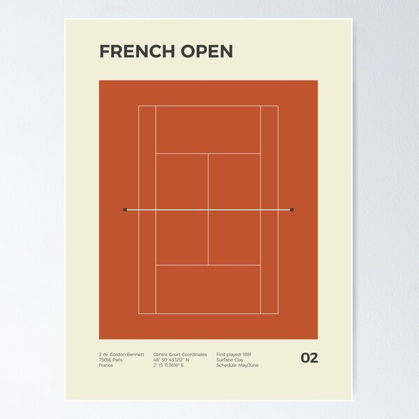 Item preview, French Open Grand Slam Tennis  designed and sold by MDRNHOME.