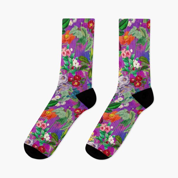 Item preview, Exotic flowers and leaves heaven, leaves and flowers tropical pattern, botanical illustration, pink blue floral illustration designed and sold by ZeinabTaha.