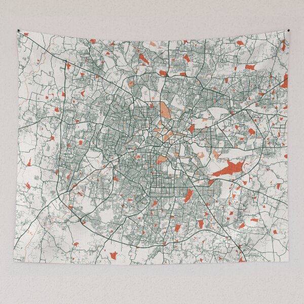 Item preview, Bengaluru City Map of India - Bohemian designed and sold by deMAP.