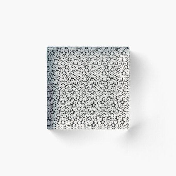 Item preview, White Japanese Flower on black background designed and sold by KaitoJapanDesign.