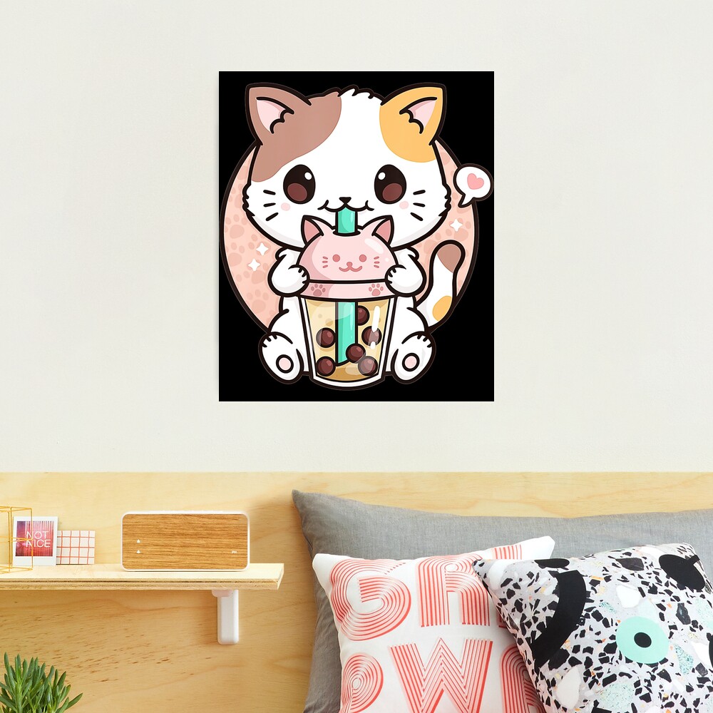  Japanese Anime Cats Bubble Tea Teen Girls Women My Perfect Day  Anime Boba Cats Repeat Bubble Tea Otaku Throw Pillow, 18x18, Multicolor :  Home & Kitchen