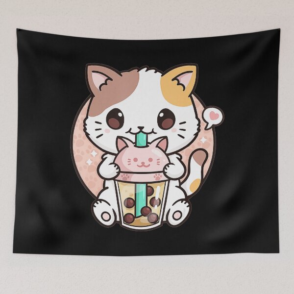 Item preview, Cat Boba Tea Bubble Tea Anime Kawaii Japanese Girls Teenager designed and sold by shoptran005.