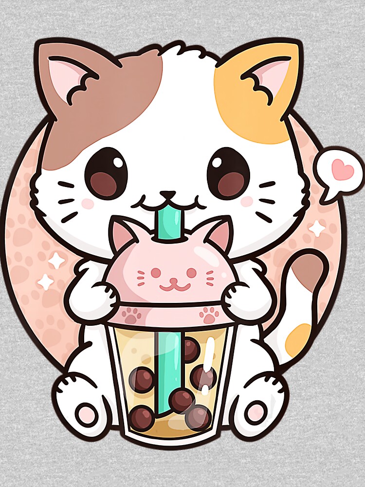 Cat Boba Tea Bubble Tea Anime Kawaii Japanese Girls Teenager | Kids  Pullover Hoodie