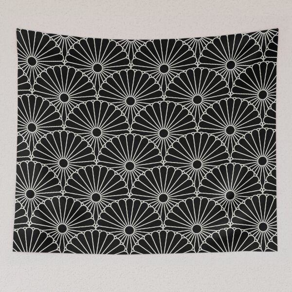 Item preview, Large White Japanese Flower on Black Background designed and sold by KaitoJapanDesign.