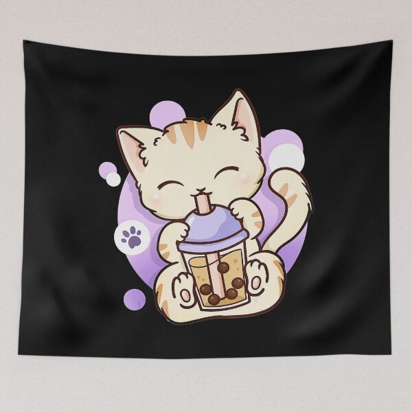 Item preview, Cat Boba Tea Bubble Tea Anime Kawaii Japanese Girls Teenager designed and sold by shoptran005.