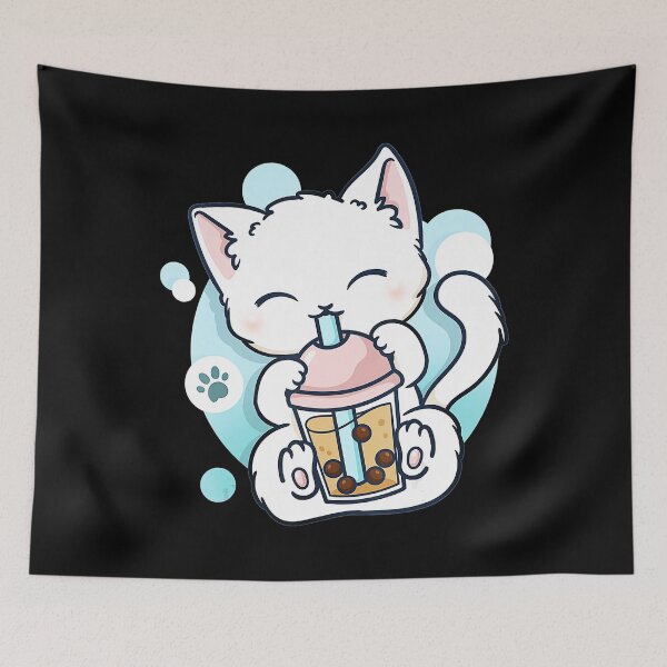 Item preview, Cat Boba Tea Bubble Tea Anime Kawaii Japanese Girls Teenager designed and sold by shoptran005.