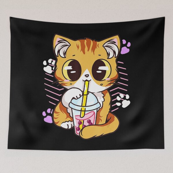 Item preview, Cat Boba Tea Bubble Tea Anime Kawaii Japanese Girls Teenager designed and sold by shoptran005.
