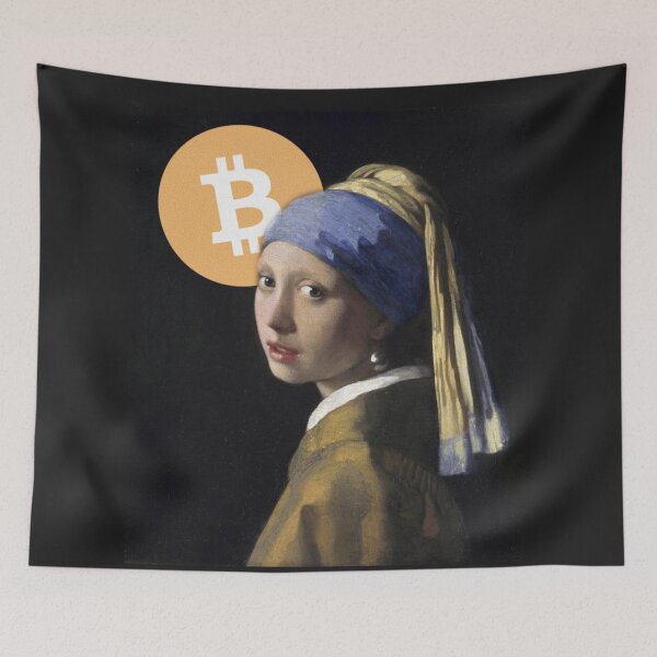 Item preview, Girl with Pearl Bitcoin designed and sold by Crypmetal.