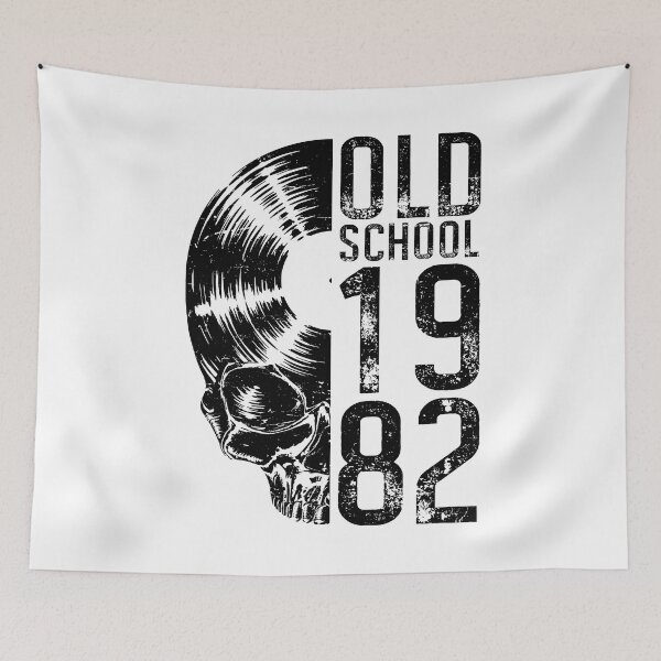 Item preview, Old School 1982 Vintage Vinyl Record Lover Gothic Skull LP designed and sold by GrandeDuc.
