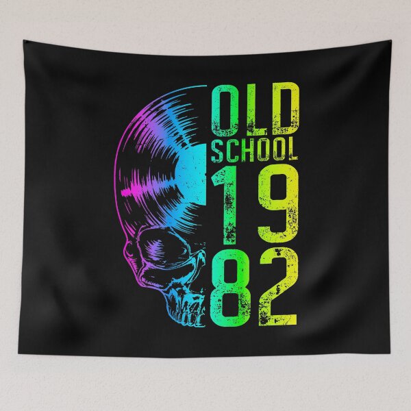 Item preview, Old School 1982 Vintage Vinyl Record Lover Gothic Skull LP designed and sold by GrandeDuc.