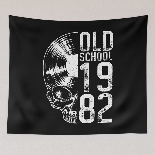 Item preview, Old School 1982 Vintage Vinyl Record Lover Gothic Skull LP designed and sold by GrandeDuc.