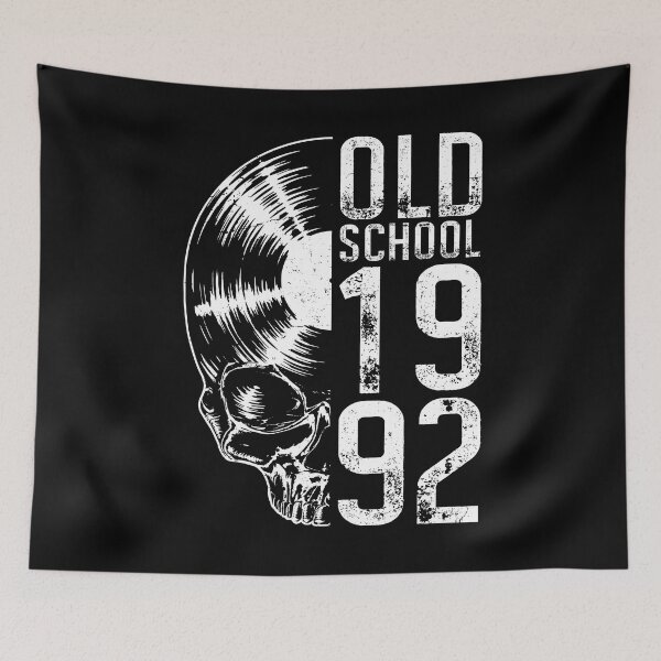Item preview, Old School 1992 Vintage Vinyl Record Lover Gothic Skull LP designed and sold by GrandeDuc.