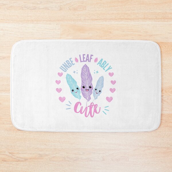 Item preview, UnBeLeafably Cute Slogan | Purple, Blue, Pink & Turquoise Kawaii Pastel Leaves designed and sold by AurayaStudio.
