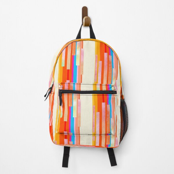 Item preview, orange and multicolor vertical striped pattern designed and sold by lausn.