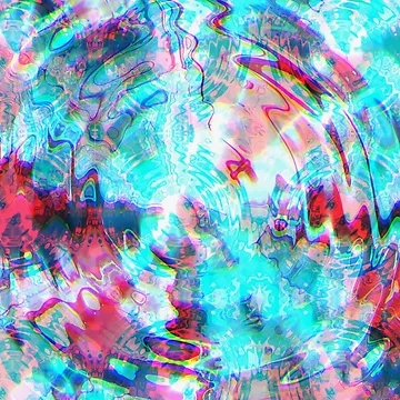 Artwork thumbnail, Turquoise Raspberry Ripples Painting by KiwiArtistDK