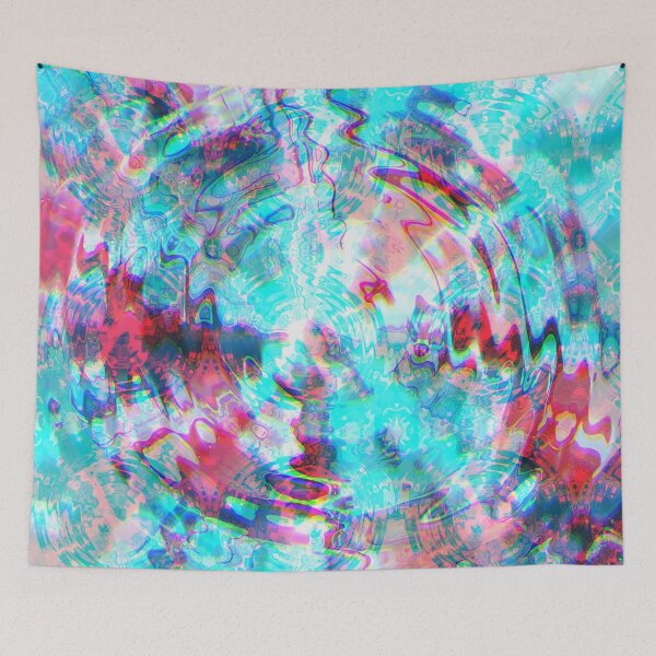 Item preview, Turquoise Raspberry Ripples Painting designed and sold by KiwiArtistDK.