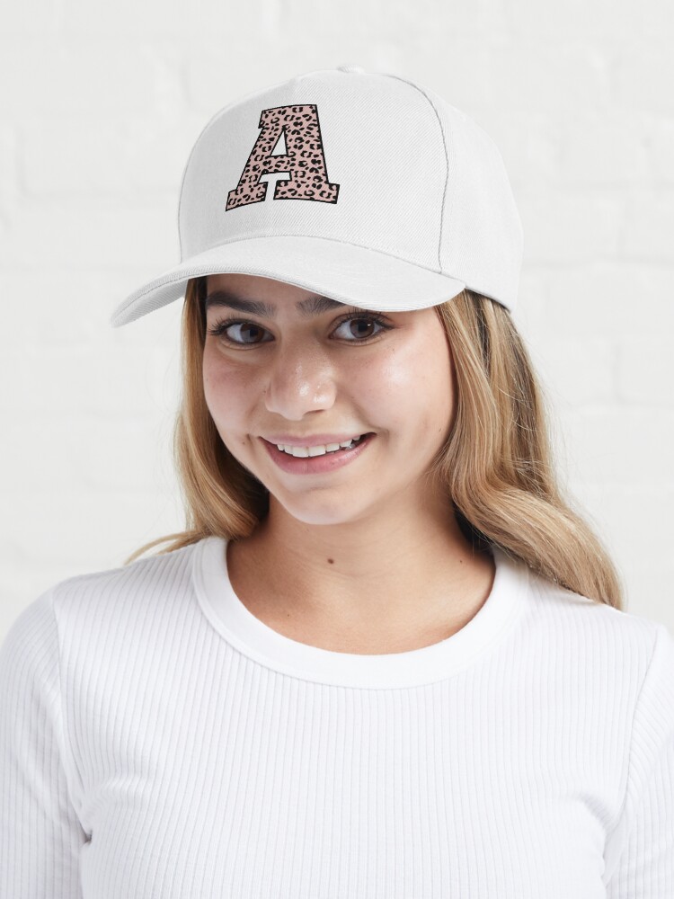 Alternate view of Leopard Monogram A Trendy Pink & Black Cap
