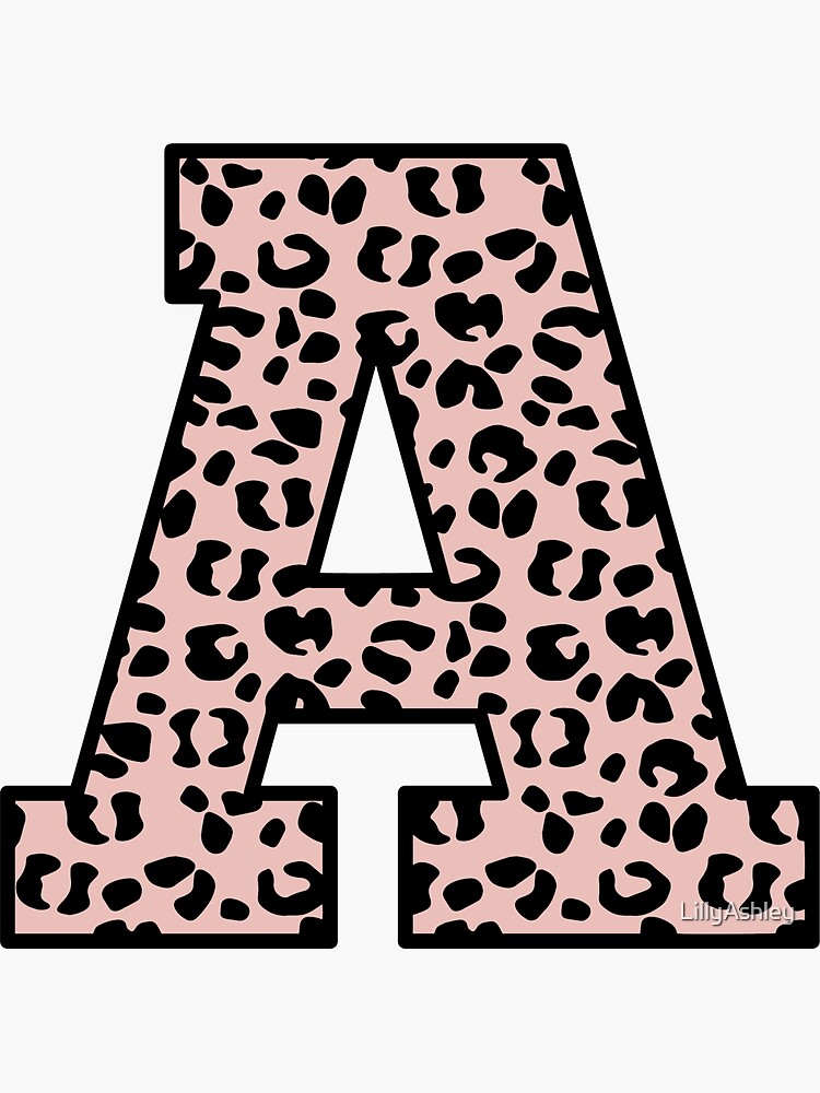 Leopard Monogram A Trendy Pink & Black by LillyAshley