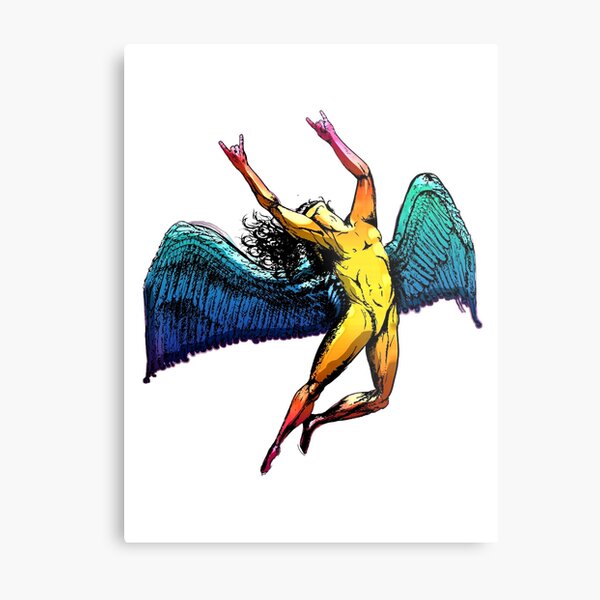 ICARUS THROWS THE HORNS - shiny ***FAV ICARUS GONE? SEE BELOW*** Metal Print