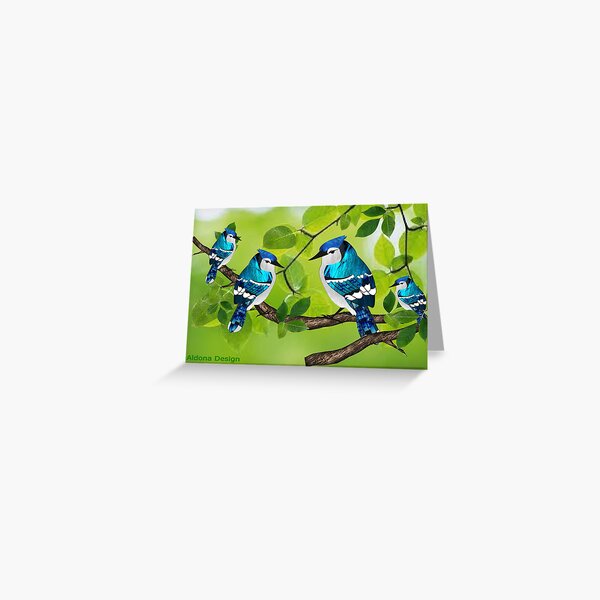 Blue jays Birds on a Branch Greeting Card