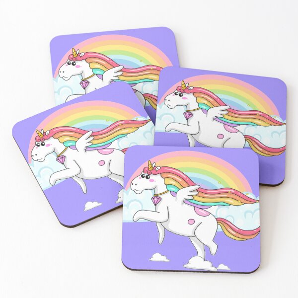 Item preview, Happy magical unicorn flying in the sky designed and sold by JJMasters.