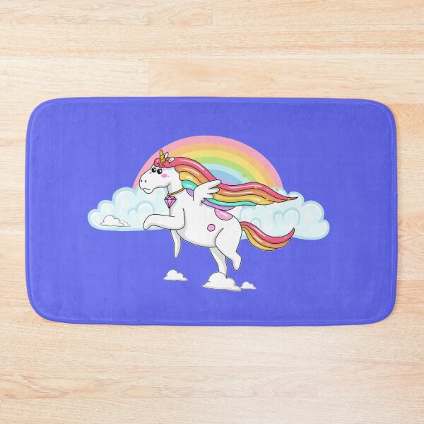 Item preview, Happy magical unicorn flying in the sky designed and sold by JJMasters.