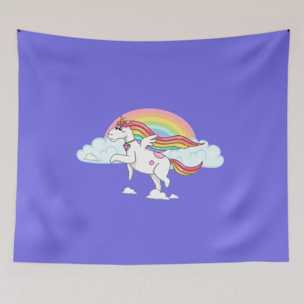 Item preview, Happy magical unicorn flying in the sky designed and sold by JJMasters.
