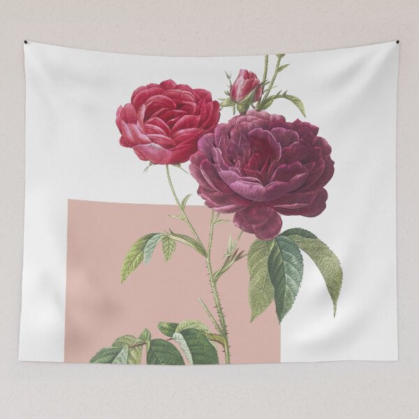 Item preview, pink and red florals designed and sold by ebzil studio.
