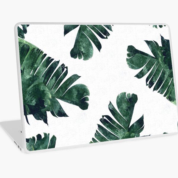 Banana Leaf #Watercolor Pattern #redbubble Laptop Skin