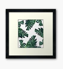 Bananen-Blatt #Watercolor Pattern # redbubble Gerahmtes Wandbild