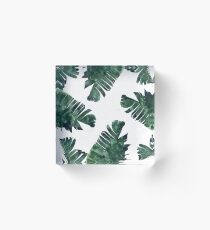 Bananen-Blatt #Watercolor Pattern # redbubble Acrylblock