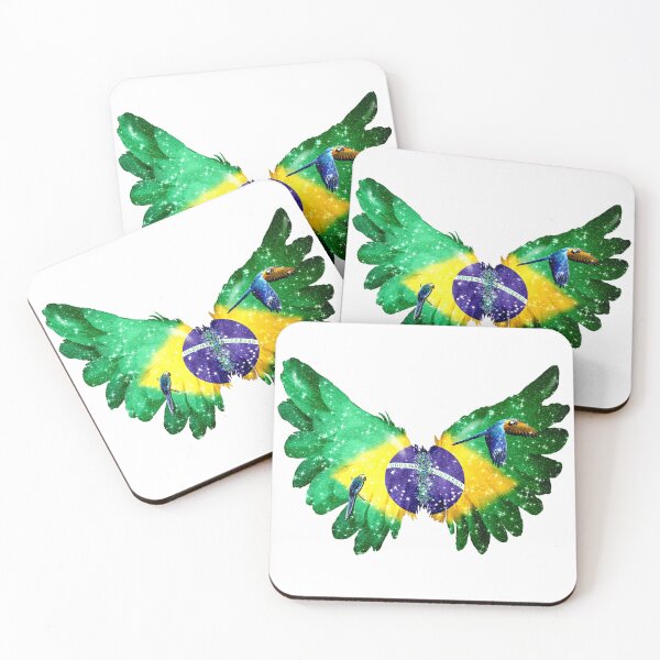 Item preview, Brazil Flag Angel Wings Feather Parrot designed and sold by Jolly-Yosei.